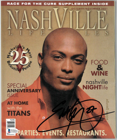 Eddie George Autographed Nashville Lifestyles Magazine- Oct/Nov 2001 #27- Beckett Witnessed #WD48936 (Tennessee Titans)-Powers Sports Memorabilia