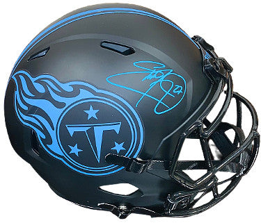 Eddie George Autographed Tennessee Titans Riddell Speed Eclipse FS Rep Helmet #27- Beckett Witnessed-Powers Sports Memorabilia