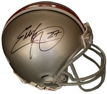 Eddie George Autographed Ohio State Buckeyes Riddell Mini Helmet #27- Beckett Witnessed (Heisman)-Powers Sports Memorabilia