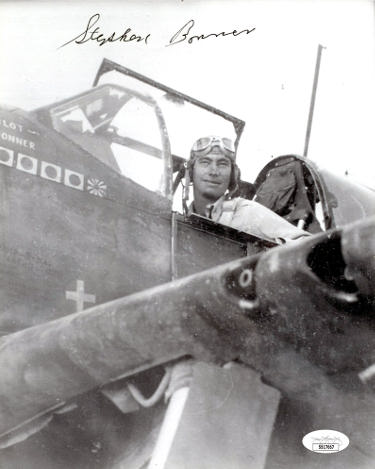Stephen Bonner Autographed Vintage B&W WWII 8x10 Photo- JSA #SS17667 (P-40 Ace Pilot/76th Ftr Sq./23rd Fighter Group China/Burma)-Powers Sports Memorabilia