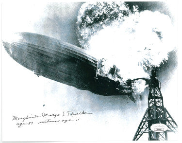 Margherita/Marge Thielke Autographed B&W Vintage 8x10 Photo- JSA #JJ96493- Age 89 Witness age 11 (1937 Hindenburg Disaster)-Powers Sports Memorabilia