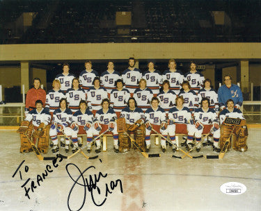 Jim Craig Autographed 1980 Team USA Olympic 8x10 Photo To Frances- JSA #JJ96505 (Miracle on Ice)-Powers Sports Memorabilia