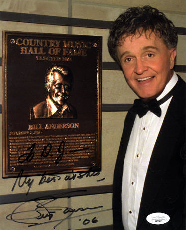 Bill Anderson Autographed Country Music Hall of Fame 8x10 Photo TO DJ Best Wishes '06- JSA #SS51615 (Whisperin')-Powers Sports Memorabilia