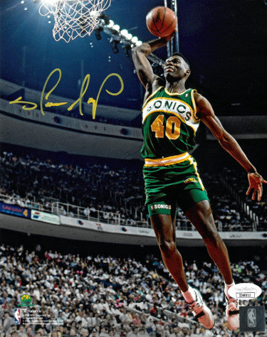 Shawn Kemp Autographed Seattle SuperSonics NBA 8X10 Photo- JSA (1990 All-Star Game Gatorade Slam Dunk Contest)-Powers Sports Memorabilia