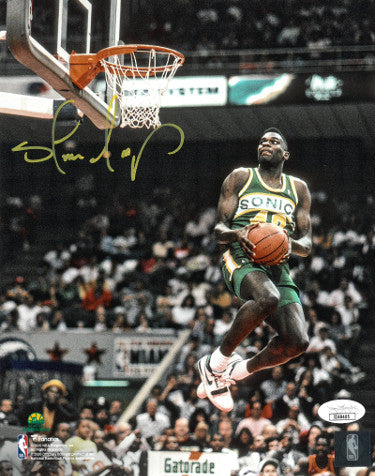 Shawn Kemp Autographed Seattle SuperSonics NBA 8X10 Photo- JSA (1990 All-Star Game Gatorade Slam Dunk Contest) - CTBL_028535-Powers Sports Memorabilia