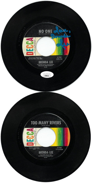 Brenda Lee Autographed No One/Too Many Rivers Decca Records 7" 45 RPM Vinyl Record "Love"- JSA #KK58212-Powers Sports Memorabilia