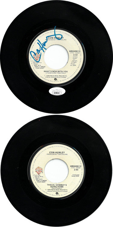 Con Hunley Autographed 1980 What's New With You 7" 45 RPM Vinyl Record- JSA #KK58214-Powers Sports Memorabilia
