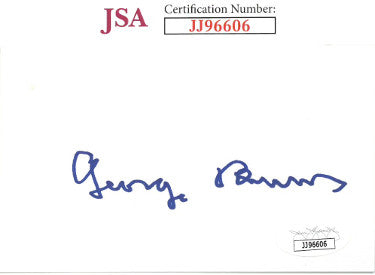 George Burns Autographed 3x5 Index Card- JSA #JJ96606 (Comedian/Actor)-Powers Sports Memorabilia