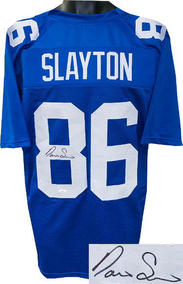Darius Slayton Autographed Navy Custom Stitched Pro Style Football Jersey XL- JSA Witnessed-Powers Sports Memorabilia