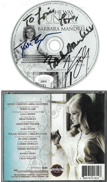 Kenny Chesney/Dierks Bentley/Barbara Mandrell Autographed JSA 2006 She Was Country When Country Was Cool CD- 3 sigs To Lori-Powers Sports Memorabilia