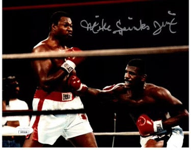 Michael Spinks Autographed Boxing 8x10 Photo Jinx- JSA (vs Larry Holmes)-Powers Sports Memorabilia