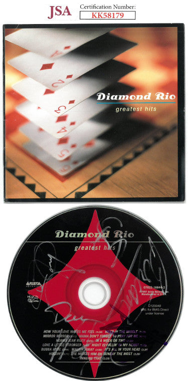 Diamond Rio multi Autographed 1997 Greatest Hits Album CD w/ Cover & Case- 6 sigs- JSA #KK58179