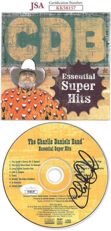 The Charlie Daniels Band Autographed 2004 Essential Super Hits Album CD w/ Cover/Case/Autographed DVD- JSA #KK58157-Powers Sports Memorabilia