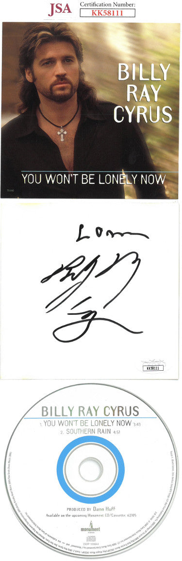 Billy Ray Cyrus Autographed 2000 You Won't Be Lonely Now Single CD w/ Cover & Case w/ Love- JSA #KK58111-Powers Sports Memorabilia