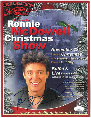 Ronnie McDowell Autographed Nashville Palace Christmas Show Program/Photo- JSA #KK58031 (country music)-Powers Sports Memorabilia