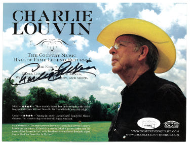 Charlie Louvin Autographed 2007 80th Birthday Tompkins Square Album 6x8 Promo Photo Card- JSA #KK58041-Powers Sports Memorabilia