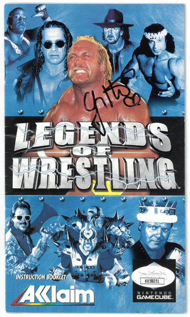 Jimmy Hart Autographed Legends of Wrestling 4x7 Akklaim Nintendo Gamecube Full Booklet- JSA #KK58051-Powers Sports Memorabilia
