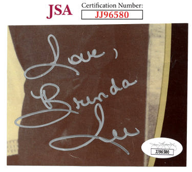 Brenda Lee Autographed 4.25x3.25 Cut Signature w/ Love insc- JSA #JJ96580-Powers Sports Memorabilia