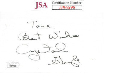 Crystal Gayle Autographed 3x5 Index Card Tara Best Wishes- JSA #JJ96598 (Country Music)-Powers Sports Memorabilia