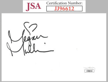 Megan Mullally Autographed 4x6 Index Card?Çô JSA #JJ96612 (Will & Grace/Karen)-Powers Sports Memorabilia