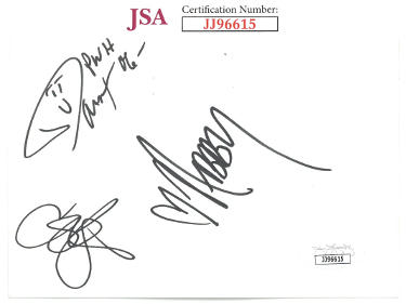 Povertyneck Hillbillies/Hillbilly Way 2006 Band Autographed 4x6 Index Card 3-Signatures- JSA #JJ96615-Powers Sports Memorabilia