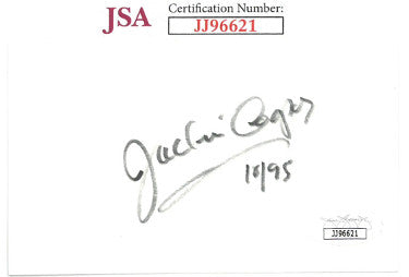 Jackie Cooper Autographed 3x5 Index Card 10/95- JSA #JJ96621 (Actor/Director)-Powers Sports Memorabilia