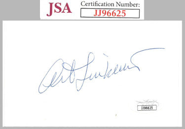 Art Linkletter Autographed 3x5 Index Card?Çô JSA #JJ96625 (Radio/TV Host)-Powers Sports Memorabilia