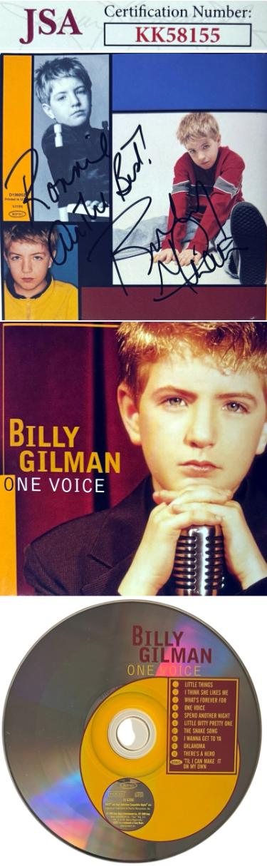 Billy Gilman Autographed 2000 One Voice Album Booklet Back Cover w/ CD Ronnie All The Best- JSA #KK58155-Powers Sports Memorabilia