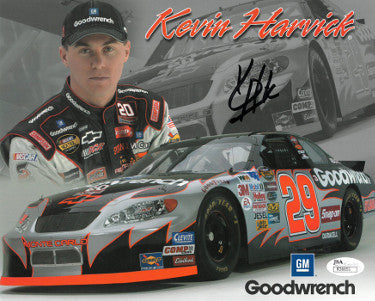 Kevin Harvick Autographed NASCAR Goodwrench 8x10 Photo minor imperfection- JSA #R36651-Powers Sports Memorabilia