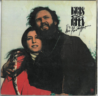 Kris Kristofferson Autographed 1973 Full Moon Album Cover/LP/Vinyl Record- JSA #EE57485 (w/ Rita Coolidge)-Powers Sports Memorabilia
