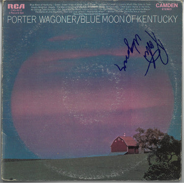 Porter Wagoner Autographed 1971 Blue Moon of Kentucky Album Cover/LP/Vinyl Record- JSA #II11827-Powers Sports Memorabilia