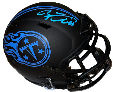 Ryan Tannehill Autographed Tennessee Titans Riddell Eclipse Mini Helmet #17- Beckett Witnessed-Powers Sports Memorabilia