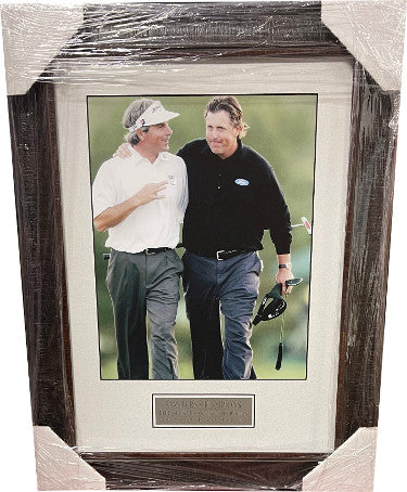 Fred Couples & Phil Mickelson 2006 Masters 11 x 14 Photograph - Premium Burl Framing-Powers Sports Memorabilia