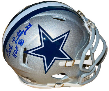 Bob Lilly Autographed Dallas Cowboys Riddell Speed Mini Helmet #74 HOF 80- JSA Witnessed-Powers Sports Memorabilia