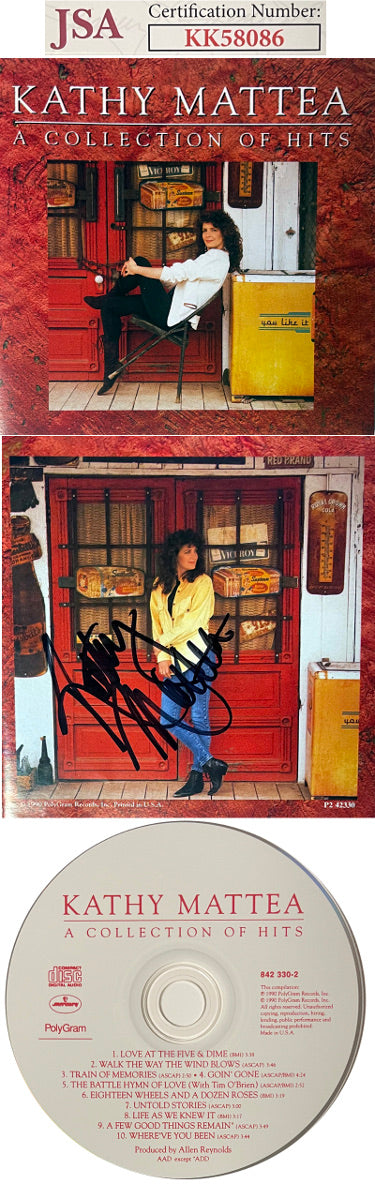 Kathy Mattea Autographed 1990 A Collection of Hits Album Inside Cover w/ CD & Case- JSA #KK58086-Powers Sports Memorabilia