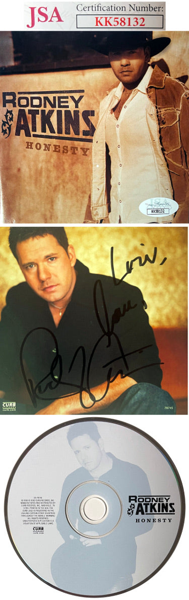 Rodney Atkins Autographed 2003 Honesty Album Inside Cover w/ CD & Case To Lori Love- JSA #KK58132-Powers Sports Memorabilia