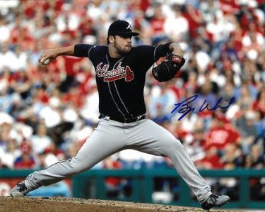 Bryse Wilson Autographed Atlanta Braves 8x10 Photo (navy jersey)-Powers Sports Memorabilia