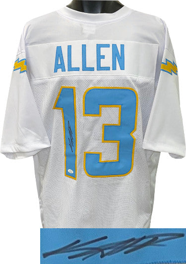 Keenan Allen Autographed White Custom Stitched Pro Style Football Jersey XL- JSA Witnessed-Powers Sports Memorabilia