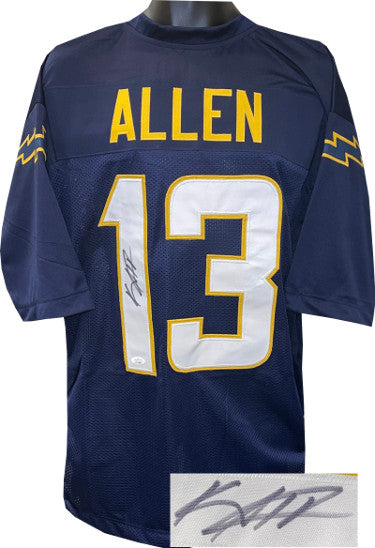 Keenan Allen Autographed Navy Custom Stitched Pro Style Football Jersey XL- JSA Witnessed-Powers Sports Memorabilia