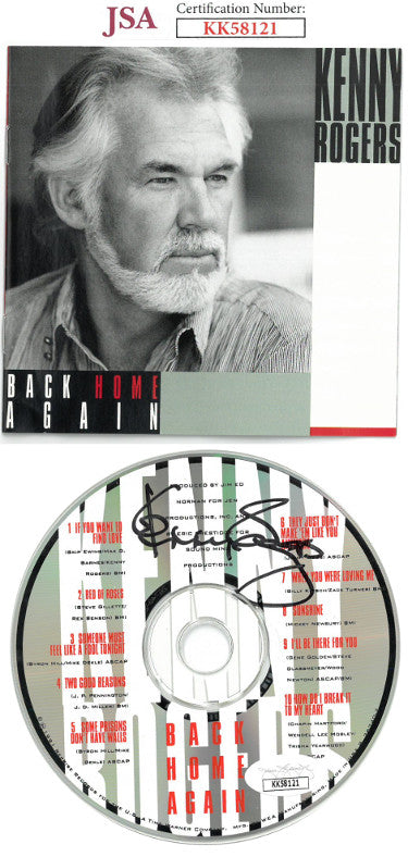 Kenny Rogers Autographed 1991 Back Home Again Album CD w/ Cover & Case- JSA #KK58121-Powers Sports Memorabilia