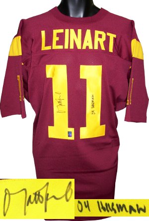 Matt Leinart Autographed Maroon Custom Stitched Football Jersey 04 Heisman XL- Leinart Hologram-Powers Sports Memorabilia