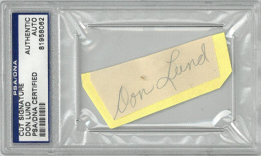 Don Lund Autographed 1x3 Cut Signature PSA/DNA Slabbed #81958062 (Dodgers/Browns/Tigers)-Powers Sports Memorabilia