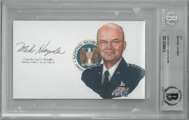 General Michael/Mike Hayden Autographed 5?ǥx3?ǥ cut signature w/ Image?ÇôBAS/Beckett Encapsulated (Director/National Security Agency/CIA)-Powers Sports Memorabilia
