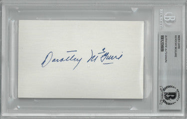 Dorothy McGuire Autographed 3x5 Index Card- Beckett/BAS Encapsulated (Old Yeller/Gentleman's Agreement)-Powers Sports Memorabilia