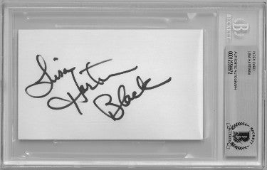 Lisa Hartman Black Autographed 3x5 Index Card- Beckett/BAS Encapsulated (Knots Landing/Actress/Singer)-Powers Sports Memorabilia