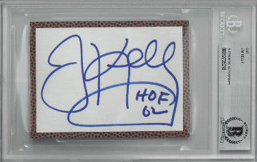 Jim Kelly Autographed 4.5"x3.25" Cut Signature HOF 02- BAS/Beckett #00012735018 (Bills/Hurricanes)-Powers Sports Memorabilia