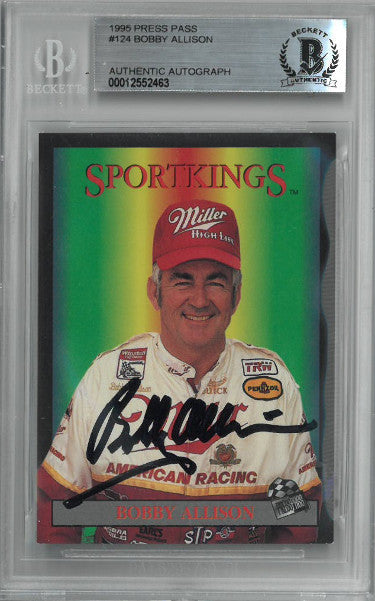 Bobby Allison Autographed NASCAR 1995 Press Pass Sportkings Card #124- BAS/Beckett #00012552463-Powers Sports Memorabilia