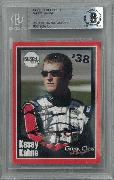 Kasey Kahne Autographed NASCAR Great Clips Racing Busch Series Pocket Schedule #38- BAS/Beckett #00012552733-Powers Sports Memorabilia