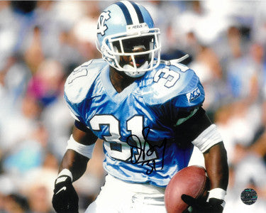 Dre Bly Autographed North Carolina Tar Heels 8x10 Photo #31- AWM Hologram (Player/Coach)-Powers Sports Memorabilia