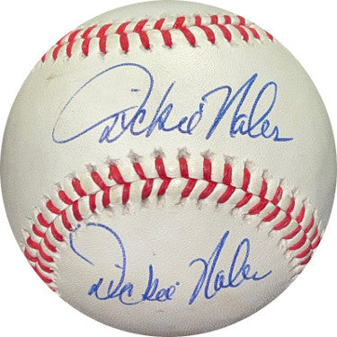 Dickie Noles Autographed Wilson Official Major League Baseball (Autographed twice) minor tone spots (Phillies/Cubs)-Powers Sports Memorabilia